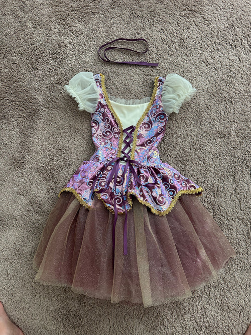 Belle Sequin Purple Peasant (Size Child I)