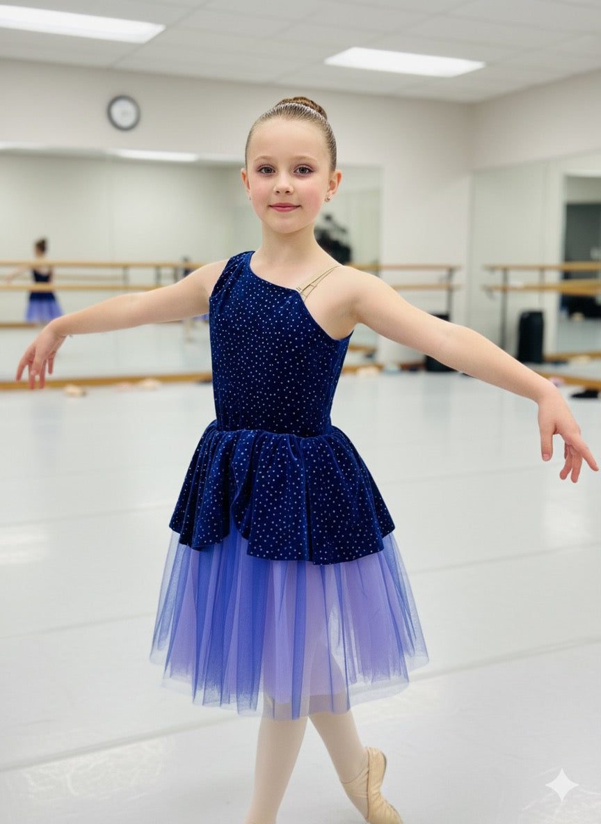 Dark blue one shoulder