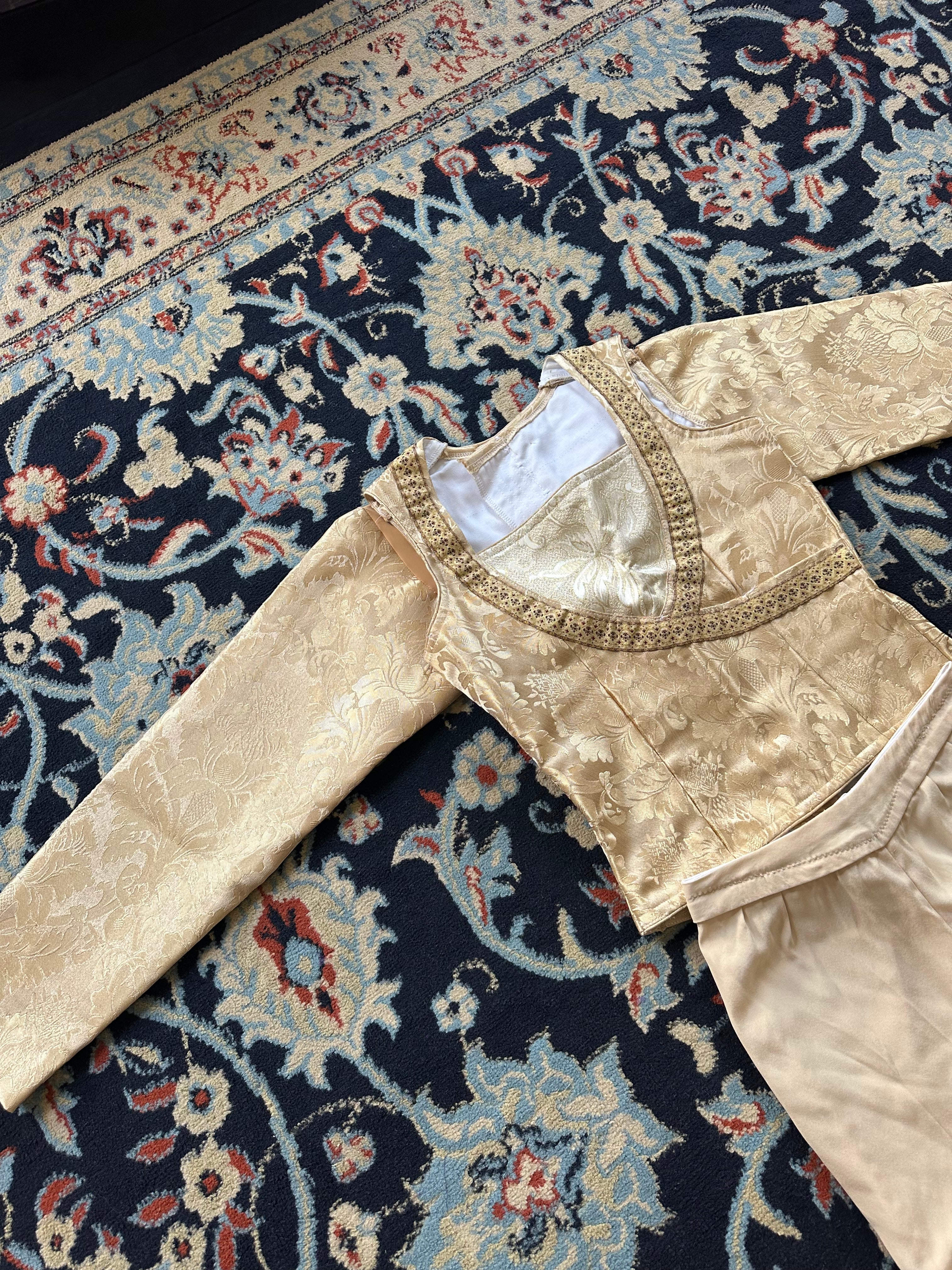 Men’s gold brocade tunic and pants