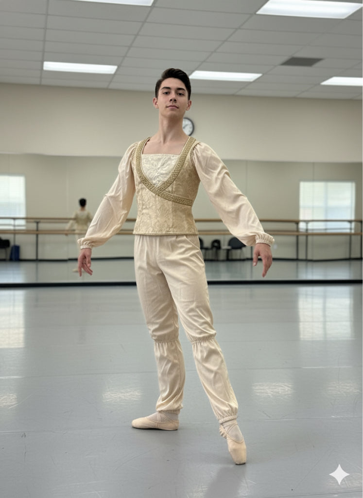 Men’s gold brocade tunic and pants