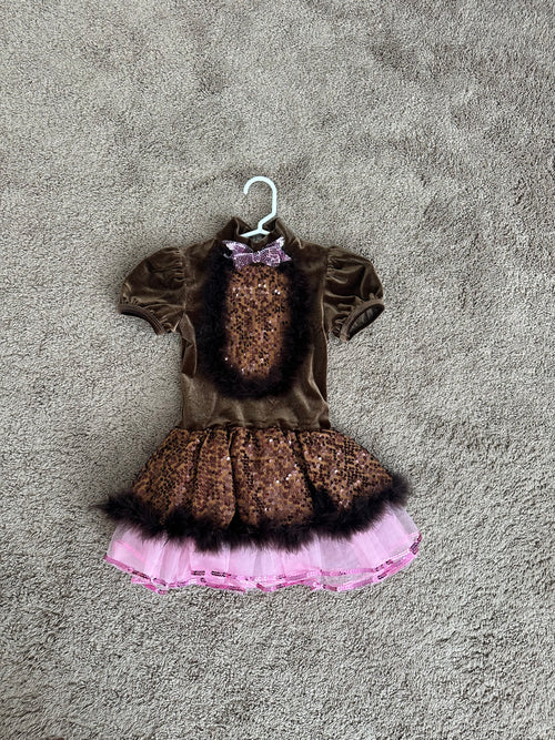 Brown and pink, fur trim