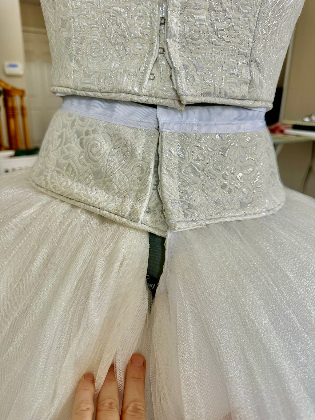 Cream and silver bell style tutu and bodice