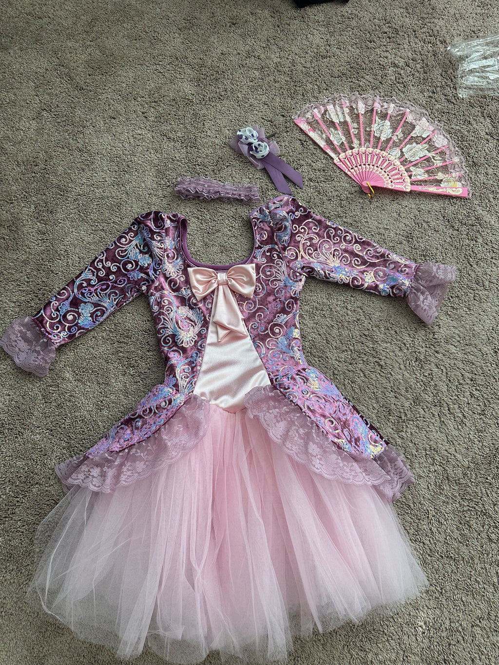 Pink/purple velvet bodice with sequins (2 available)