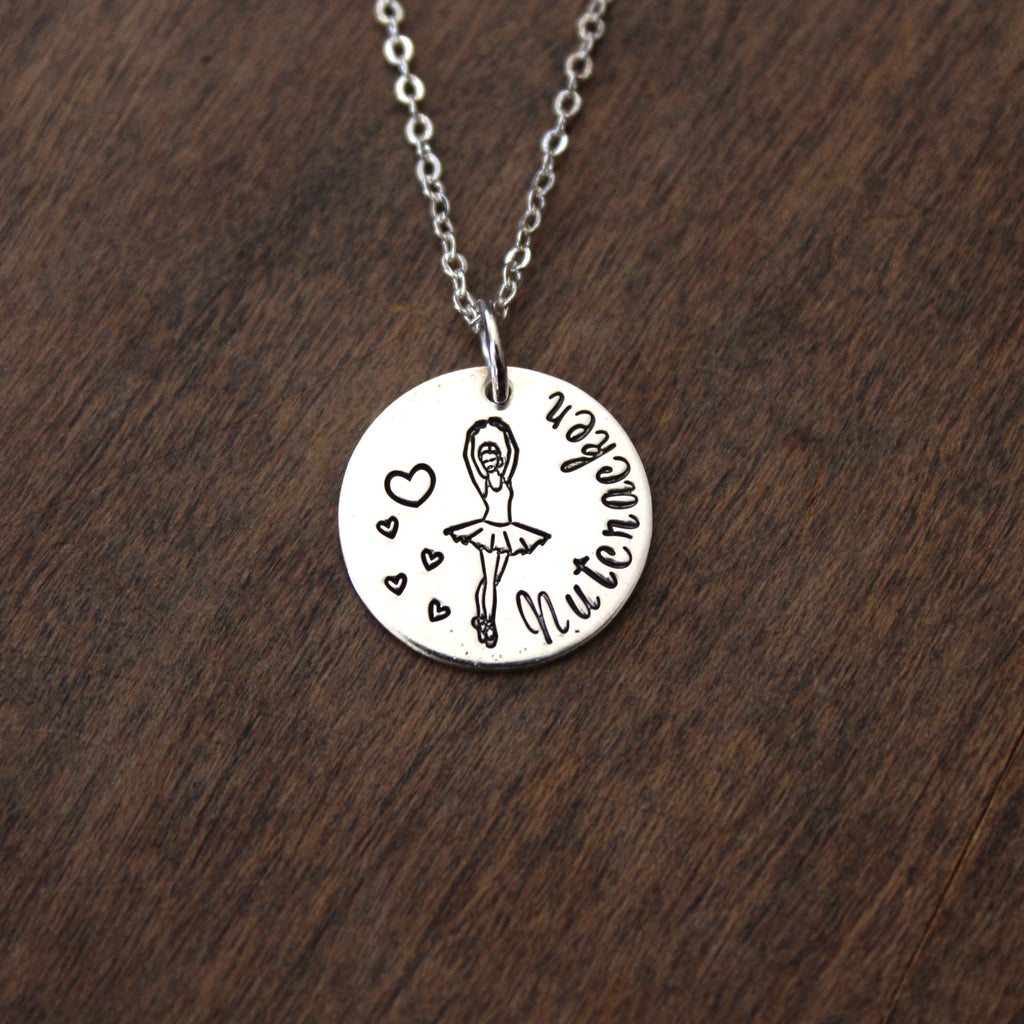 Personalized Ballet Necklace - 5/8" disc