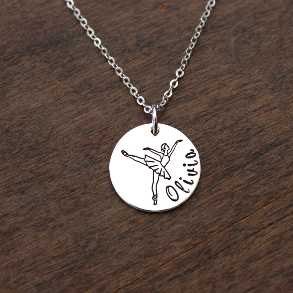 Personalized Ballet Necklace - 5/8" disc