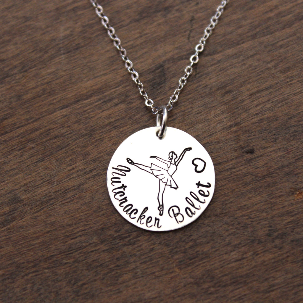 Personalized Ballet Necklace - 18mm disc