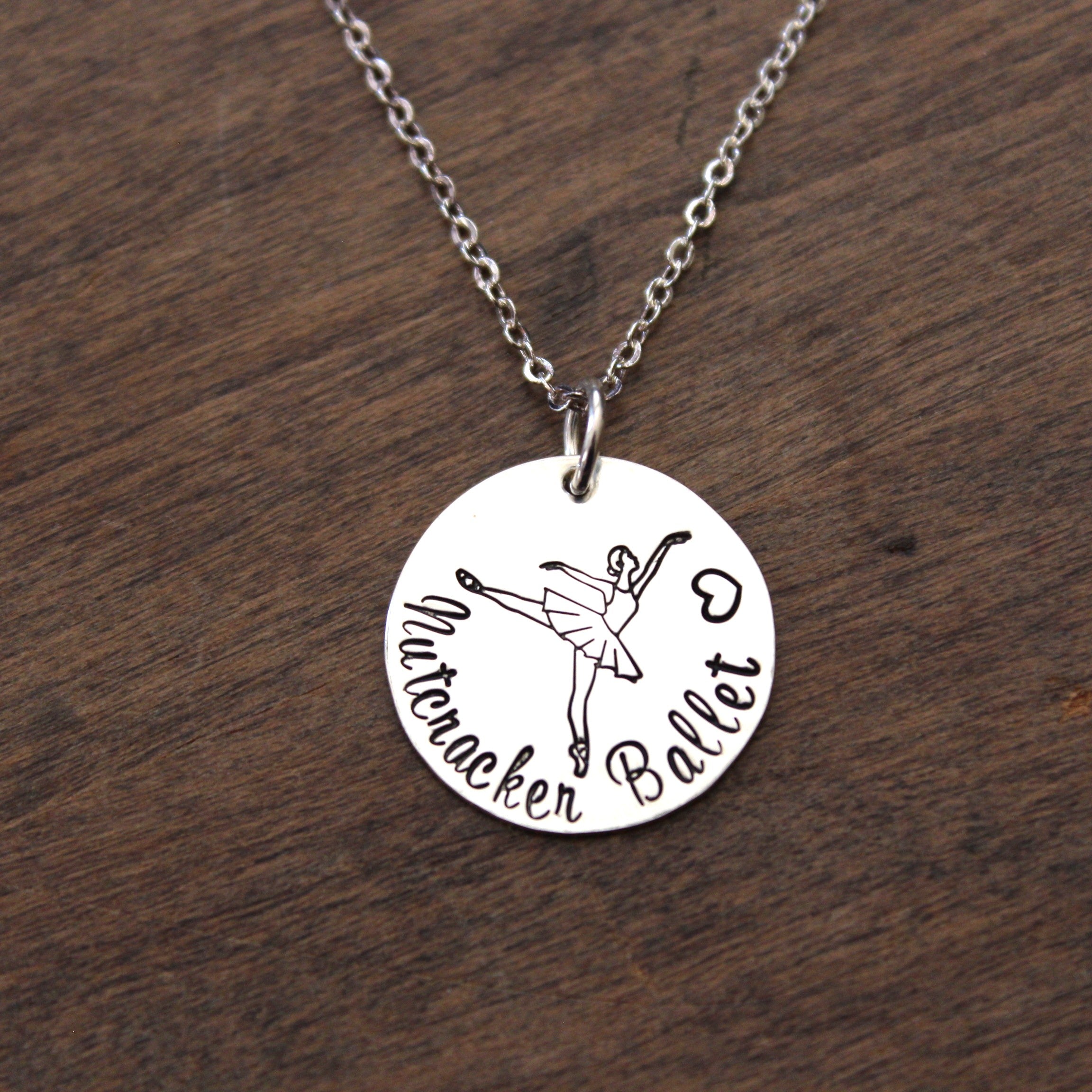 Personalized Ballet Necklace - 18mm disc