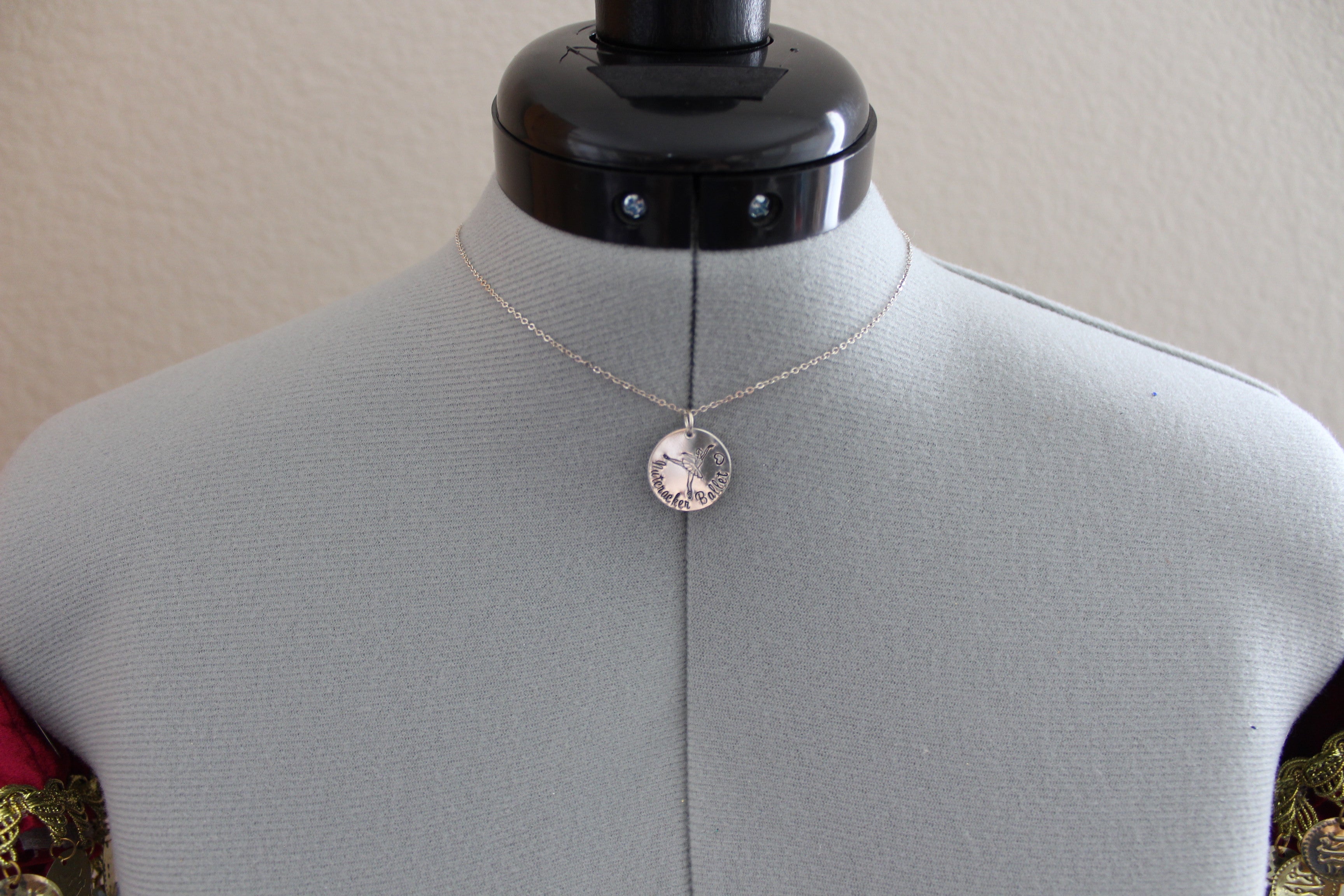 Personalized Ballet Necklace - 18mm disc