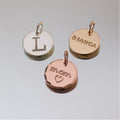 Large initial charm/small name charm - 1/2" (12.7mm) 20 ga