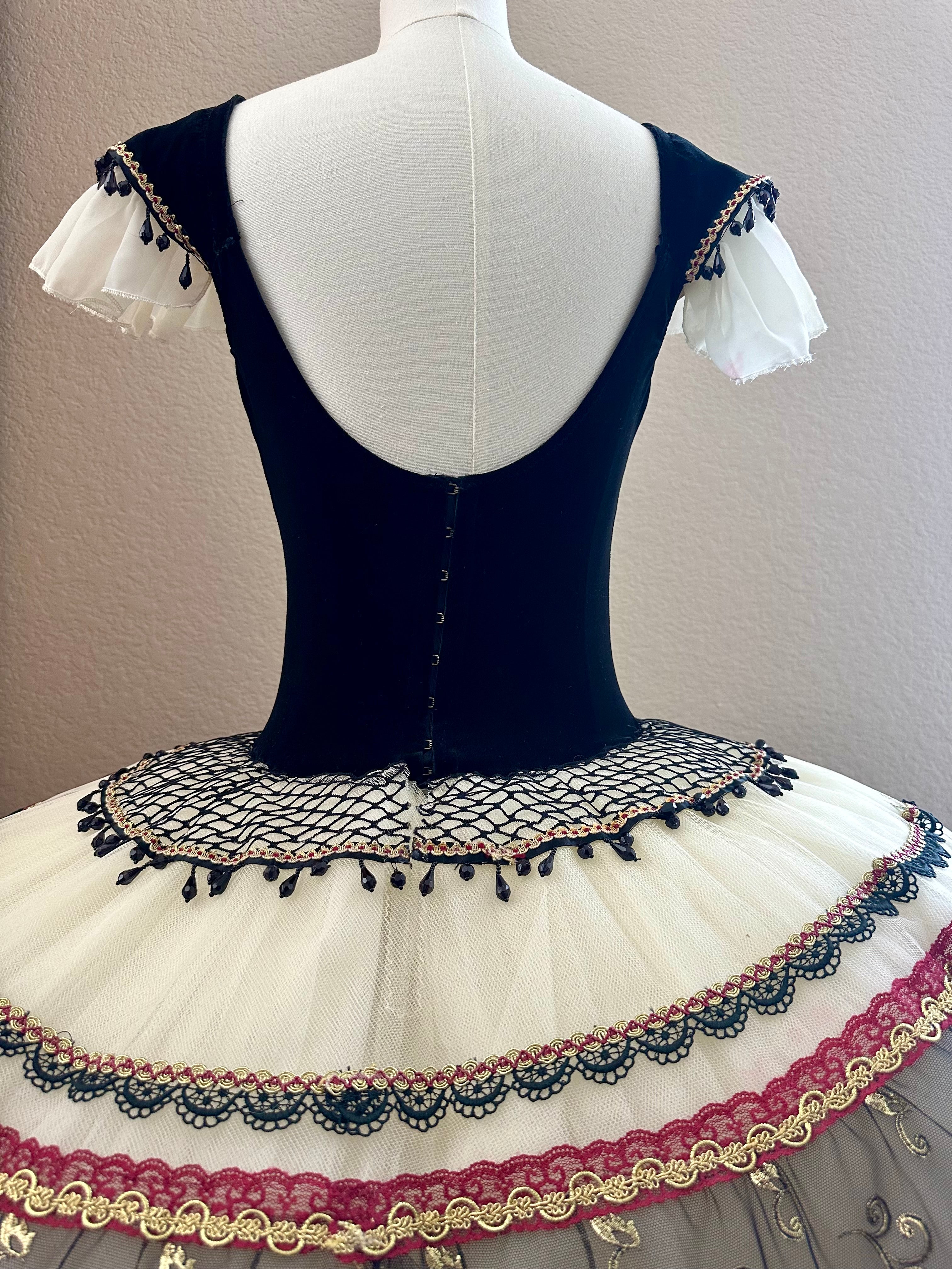 Black and Ivory Paquita Ballet Tutu Rental - Professional YAGP Competition Costume - Size Adult XXS/XS