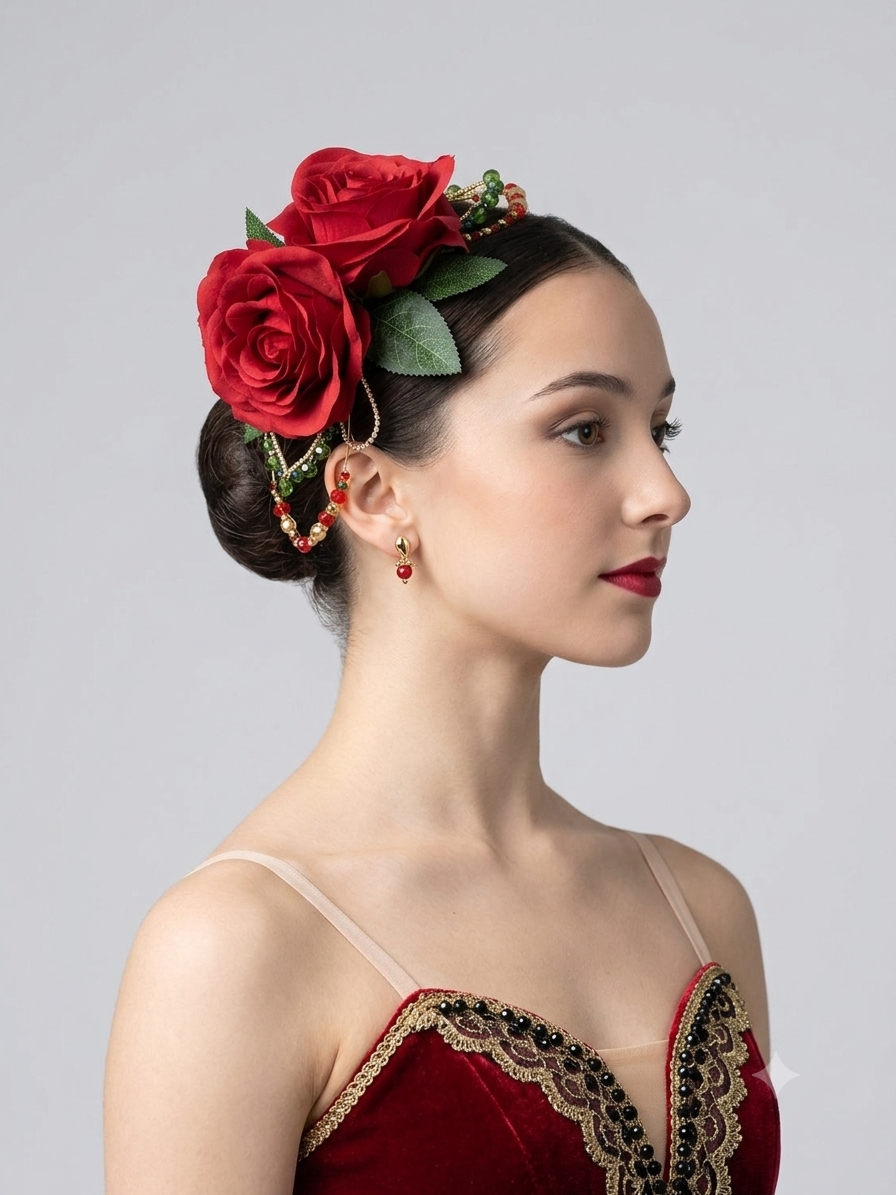 Spanish Roses & Crystal Ballet Headpiece Rental