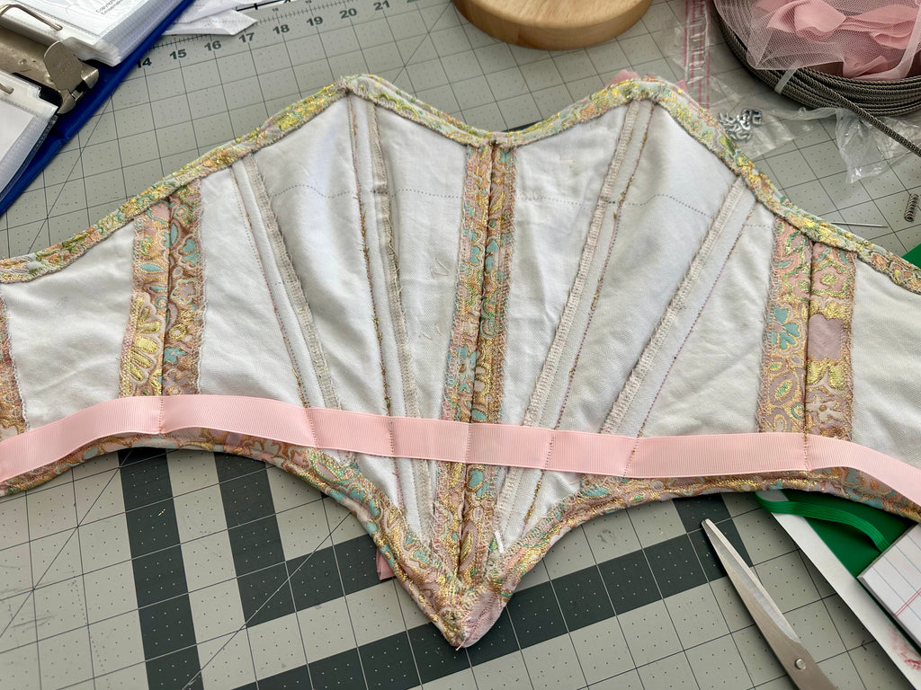 Ready to Wear - Pink, Aqua and Gold Bodice Size Adult S