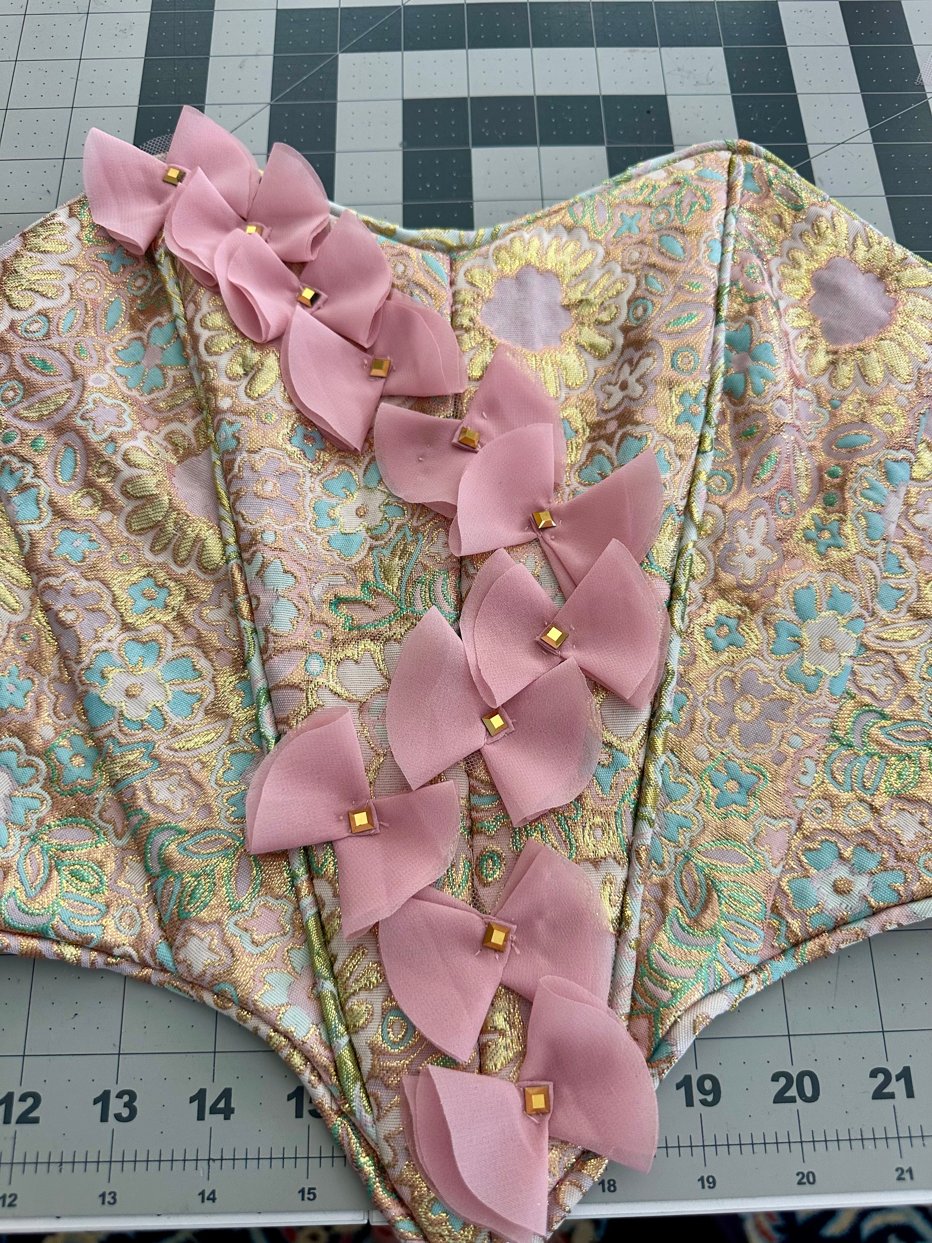 Ready to Wear - Pink, Aqua and Gold Bodice Size Adult S