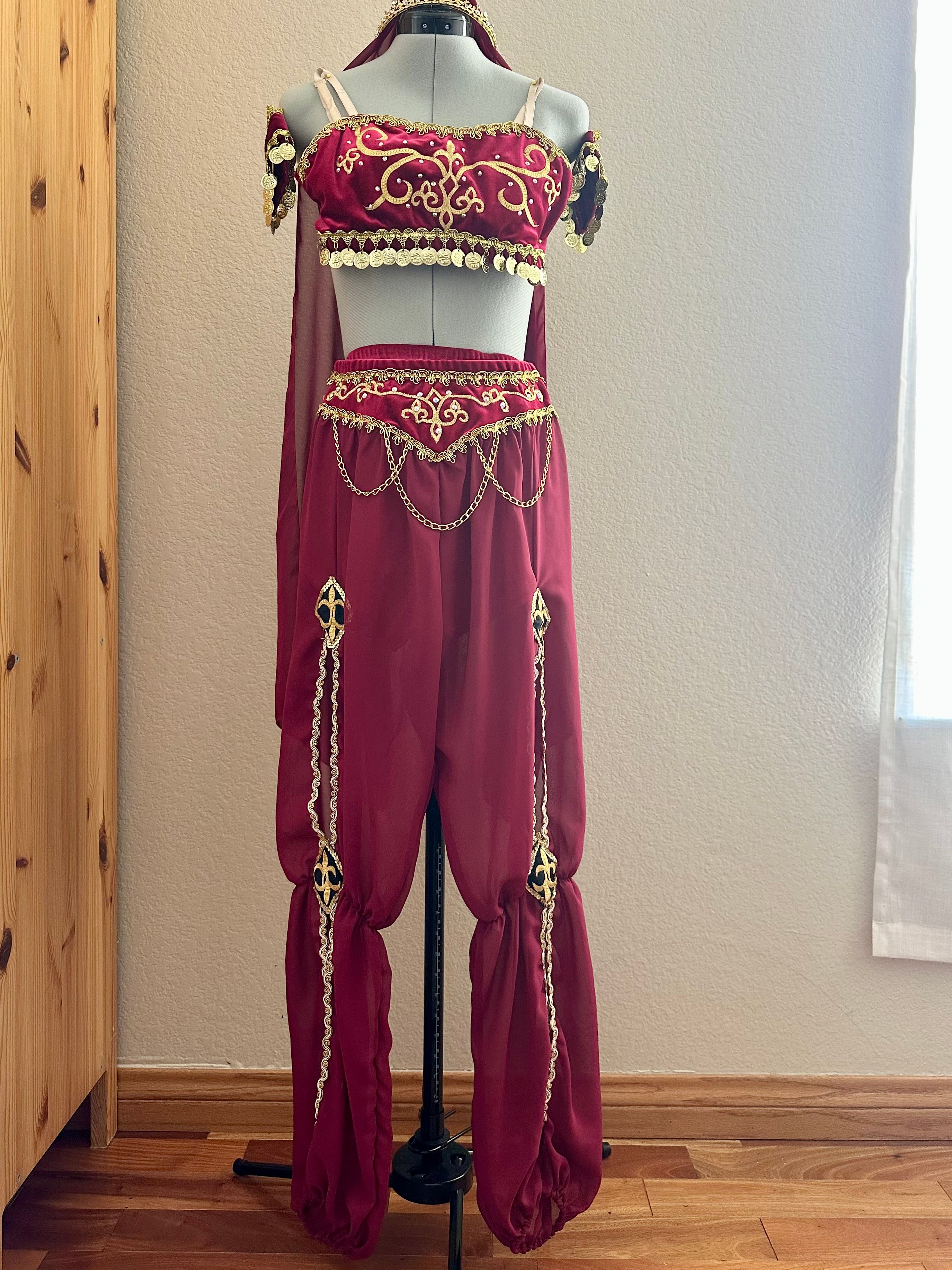 Arabian Style Costume Crimson and Gold Adult XS/S