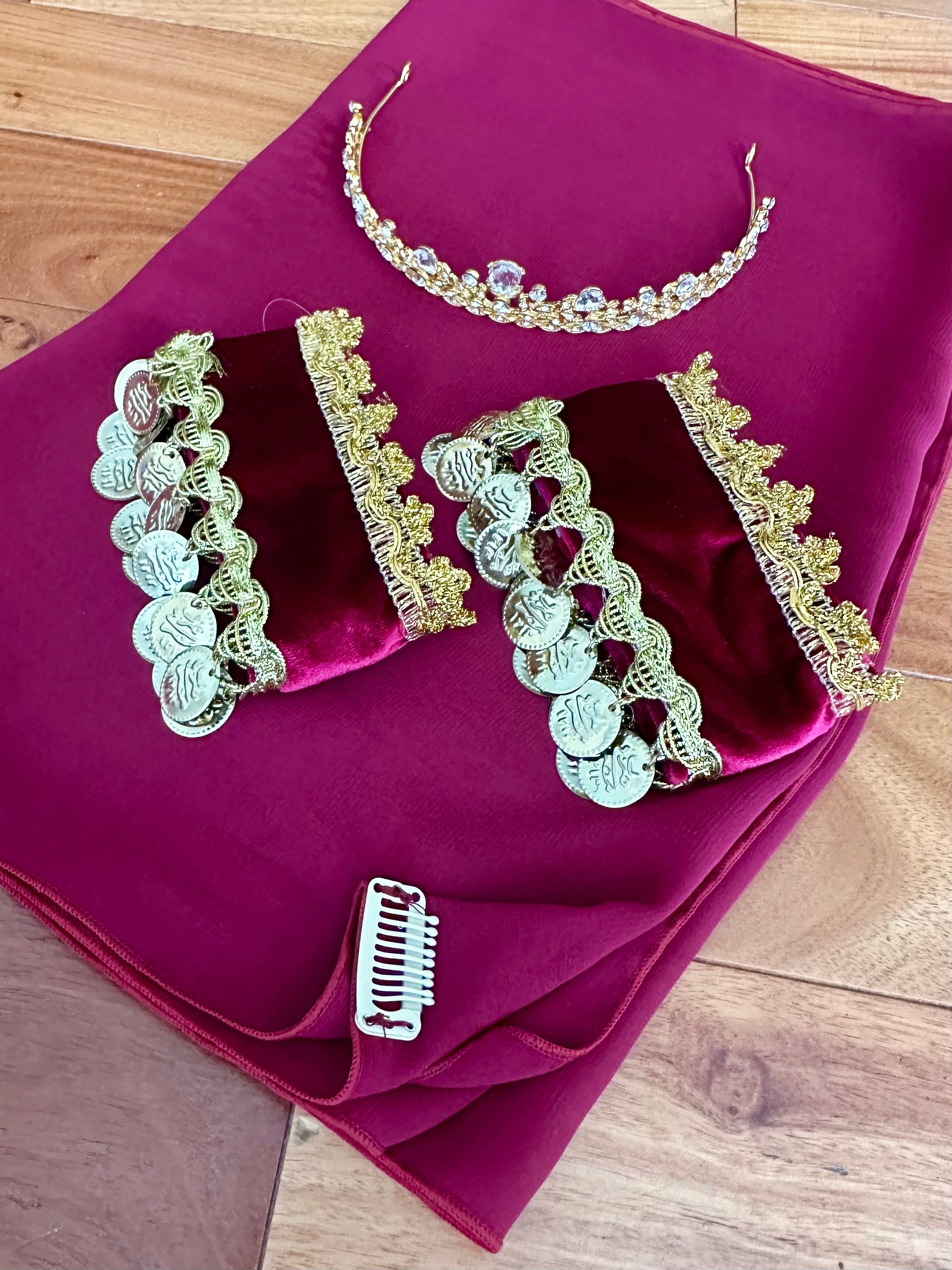 Arabian Style Costume Crimson and Gold Adult XS/S