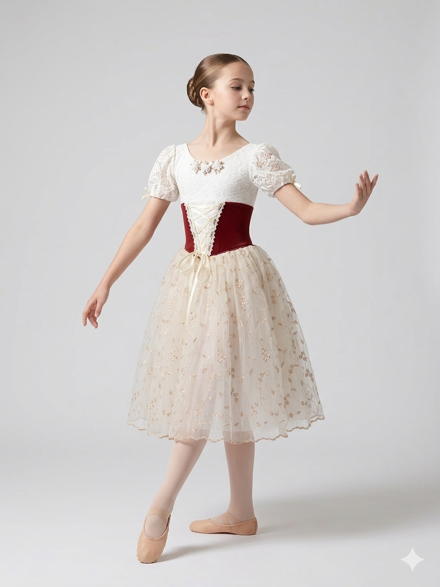 Romantic Peasant Style Tutu Dress (Size Child Large)
