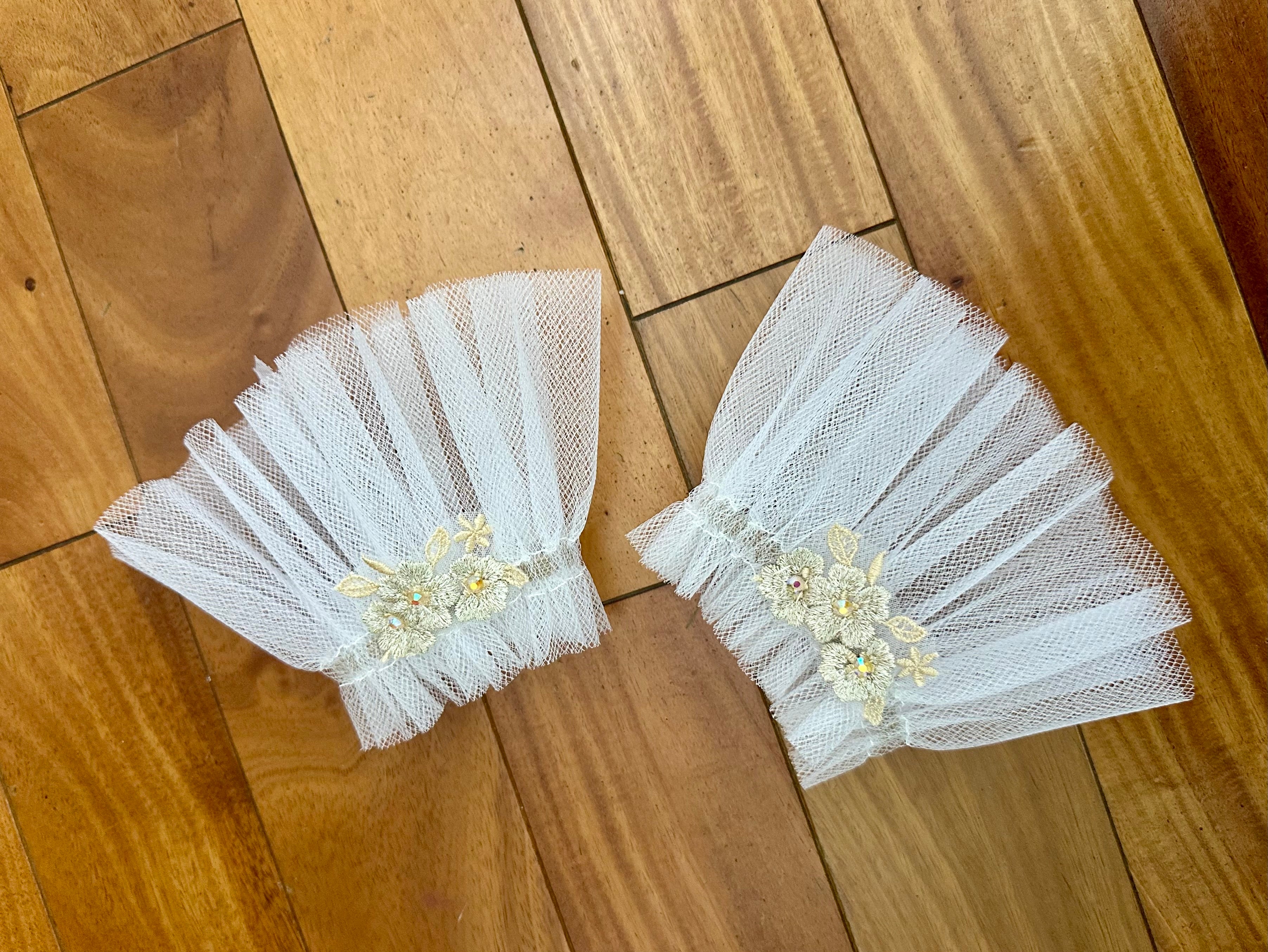 White and Cream Stretch Pancake Tutu (Size Child Large)
