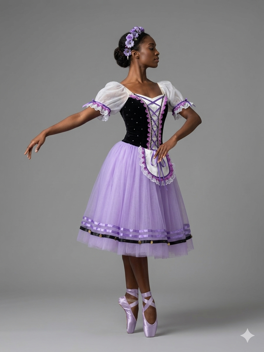 Purple Peasant Style Romantic Tutu (Size Adult Small)