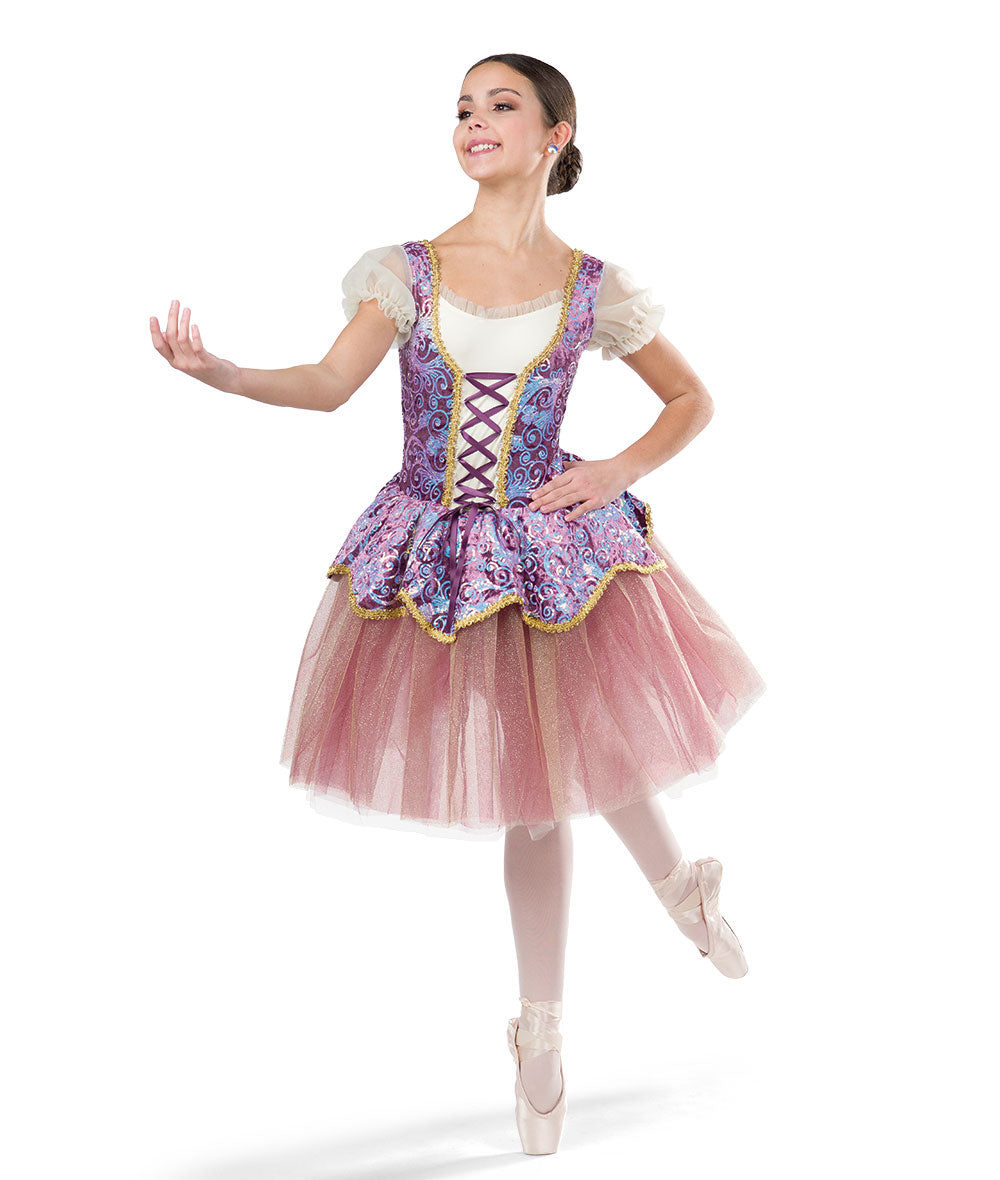 Belle Sequin Purple Peasant (Size Child I)