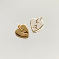 Heart initial charm - 10mm